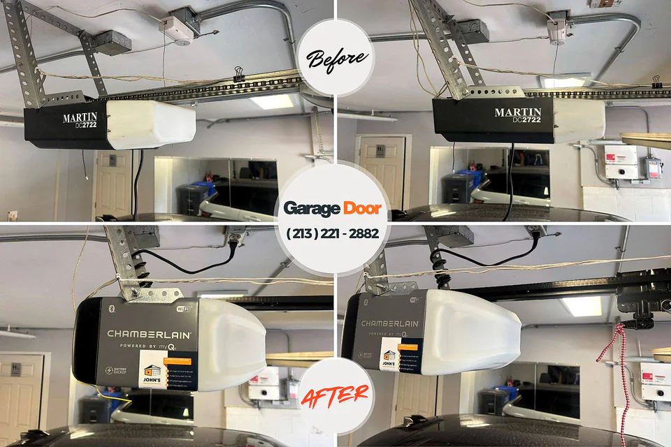 Before and after: garage door repair Hawthorne, NJ